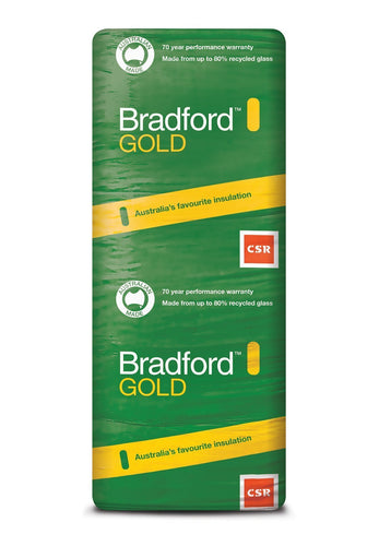 Bradford Gold Ceiling Insulation Batts - R3.0 - 1160 x 580mm - 10.8m²/pack - Patnicar Insulation